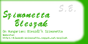 szimonetta bleszak business card